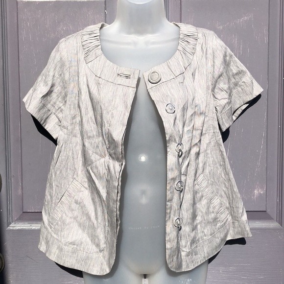 Mossimo Short Sleeve LINEN blend jacket - Picture 8 of 15